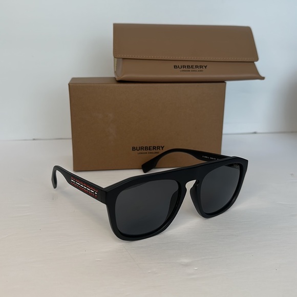 New Authentic BURBERRY Wren Dark Grey Browline Men's Sunglasses - Picture 5 of 13